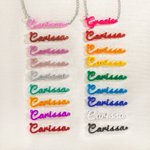 Personalizado acrílico rosa nombre collar de moda chica colgante de joyería multicolor disponible regalo de cumpleaños para ella