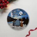 Personalizzato I Love You to the Moon and Back Ornamento rotondo in ceramica con sfondo stellato notturno Regalo di Natale e compleanno per chi ama i 