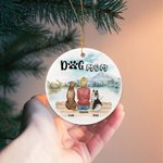Ciondolo in ceramica rotondo personalizzato per mamma o papà di cane Regalo di Natale e compleanno per gli amanti dei cani