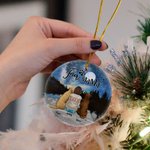 Spersonalizowana okrągła ceramiczna ozdoba Fur Mama lub Papa z nocnym gwiaździstym niebem w tle Świąteczny prezent urodzinowy dla miłośnika psów 4