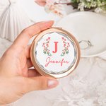 Personalisierte Geburt Blume gefaltet Make-up-Spiegel mit Namen Geburtstag Hochzeit Geschenk für sie