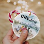 Ciondolo in ceramica rotondo personalizzato per mamma o papà di cane Regalo di Natale e compleanno per gli amanti dei cani