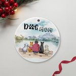 Ciondolo in ceramica rotondo personalizzato per mamma o papà di cane Regalo di Natale e compleanno per gli amanti dei cani