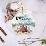 Ciondolo in ceramica rotondo personalizzato per mamma o papà di cane Regalo di Natale e compleanno per gli amanti dei cani