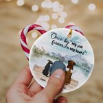 Personalizzato Una volta al mio fianco per sempre nel mio cuore Ciondolo rotondo in ceramica Ornamento di Natale Regalo di compleanno per chi ama i ca