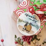 Personalized Life is Better with a Dog Round Ceramic Pendant Ornament Christmas Birthday Gift for Dog Lover
