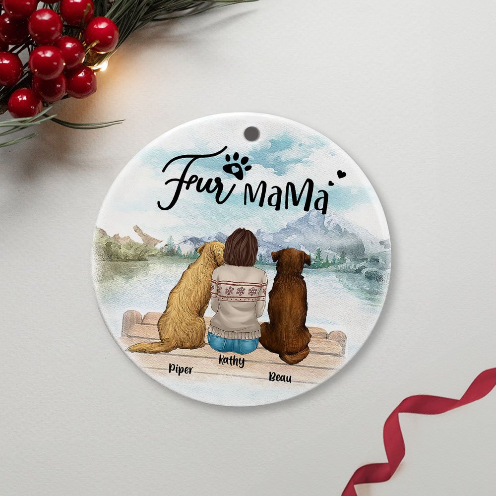 Spersonalizowana okrągła ceramiczna zawieszka Fur Mama lub Papa Prezent urodzinowy dla miłośnika psów 3