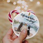 Personalized Life is Better with a Dog Round Ceramic Pendant Ornament Christmas Birthday Gift for Dog Lover