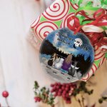 Personalizzato I Love You to the Moon and Back Ornamento rotondo in ceramica con sfondo stellato notturno Regalo di Natale e compleanno per chi ama i 