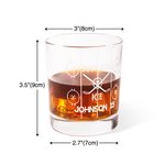 Bicchiere da whisky personalizzato per hockey su ghiaccio con testo inciso Regalo di compleanno per la festa del papà marito
