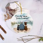 Personalizzato Una volta al mio fianco per sempre nel mio cuore Ciondolo rotondo in ceramica Ornamento di Natale Regalo di compleanno per chi ama i ca