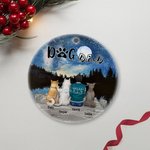 Ornement personnalisé en céramique avec fond de ciel étoilé Cadeau d'anniversaire de Noël pour les amoureux des chiens