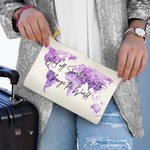 Gepersonaliseerde Change the World Make-up tas met naam wereldkaart verjaardag afstuderen geschenk voor haar