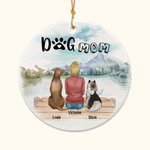 Ciondolo in ceramica rotondo personalizzato per mamma o papà di cane Regalo di Natale e compleanno per gli amanti dei cani