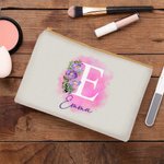 Borsa cosmetica personalizzata con nome e iniziali per il compleanno, la festa della mamma e il matrimonio per le donne