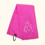 Personalized 100%Cotton Multi-colour Embroidered Name Waffle Weave Golf Towel with Hanging Clip Birthday Gift for Women
