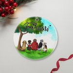 Spersonalizowana okrągła ceramiczna ozdoba Fur Mama lub Papa z zielonym szklanym tłem Świąteczny prezent urodzinowy dla miłośnika psów 3