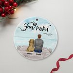 Spersonalizowana okrągła ceramiczna ozdoba Fur Mama lub Papa z mewą w tle Świąteczny prezent urodzinowy dla miłośnika psów 3