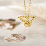 Gepersonaliseerde engel vleugels foto projectie ketting verjaardagscadeau voor haar