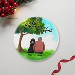 Spersonalizowana okrągła ceramiczna ozdoba Forever in My Heart z zielonym szklanym tłem Świąteczny prezent urodzinowy dla miłośnika psów