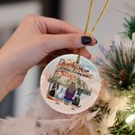 Personalisierte einmal an meiner Seite für immer in meinem Herzen runden keramischen Ornament mit rotem Ahornblatt Hintergrund Weihnachten Geburtstag 