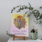 Personalised Birth Flower Bouquet Family Canvas Painting Mother's Day Birthday Gift for Mom Grandma