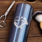 Vaso de peluquería personalizado 20oz Skinny Tumbler con pajita Taza de café metálica portátil Regalo de cumpleaños para estilistas amantes de la peluquería