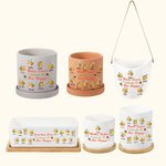 Pot de Fleur Personnalisé avec Texte et 2-15 Noms Bac à Motif Abeilles Cadeau de Thanksgiving d'Anniversaire Fête des Mères pour Famille