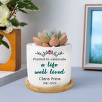 Maceta personalizada Una vida bien vivida con nombre y año Aniversario Regalo conmemorativo para un amigo de la familia