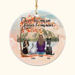 Personalisierte einmal an meiner Seite für immer in meinem Herzen runden keramischen Ornament mit rotem Ahornblatt Hintergrund Weihnachten Geburtstag 