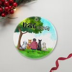 Ornement personnalisé en céramique avec fond en verre vert pour maman ou papa chien Cadeau d'anniversaire de Noël pour les amoureux des chiens