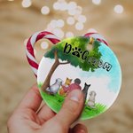 Ornement personnalisé en céramique avec fond en verre vert pour maman ou papa chien Cadeau d'anniversaire de Noël pour les amoureux des chiens