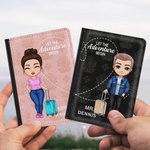 Personalised Multicolour Let The Adventure Begins Passport Cover with Name Birthday Gift for Couple