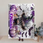 Manta personalizada de forro polar suave estilo Vaca de las Tierras Altas Regalo de Halloween para Amante de las Vacas de las Tierras Altas