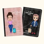 Personalised Multicolour Let The Adventure Begins Passport Cover with Name Birthday Gift for Couple