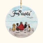 Spersonalizowana okrągła ceramiczna ozdoba Fur Mama lub Papa z mewą w tle Świąteczny prezent urodzinowy dla miłośnika psów 1