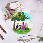 Spersonalizowana okrągła ceramiczna ozdoba Forever in My Heart z zielonym szklanym tłem Świąteczny prezent urodzinowy dla miłośnika psów