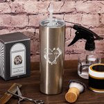 Vaso de peluquería personalizado 20oz Skinny Tumbler con pajita Taza de café metálica portátil Regalo de cumpleaños para estilistas amantes de la peluquería