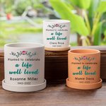 Maceta personalizada Una vida bien vivida con nombre y año Aniversario Regalo conmemorativo para un amigo de la familia