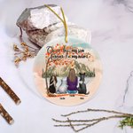 Personalisierte einmal an meiner Seite für immer in meinem Herzen runden keramischen Ornament mit rotem Ahornblatt Hintergrund Weihnachten Geburtstag 