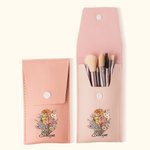 Ramo de flores de nacimiento personalizado Set de bolsa de brochas de maquillaje con 8 brochas de maquillaje y nombre Regalo de cumpleaños Día de la m