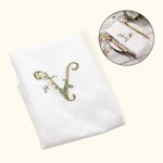 Personalized Floral Letter Embroidered Linen Napkins Gift for Wedding Party Arrangement