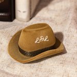 Anillo de Terciopelo Personalizado Sombrero de Vaquero Caja con Iniciales Propuesta de Compromiso Boda Regalo para Ella