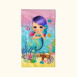 Henkilökohtainen Ocean Mermaid pehmeä imukykyinen pyyhe kasvojen pesulappu, jossa on nimi Beach Daily Accessory lahja tytölle