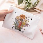 Borsa per il trucco in tela con cerniera e nome Festa della sposa Regalo per la festa della mamma per la nonna