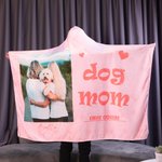 Personlig teppe med hette og navn til hund, katt og katt med foto Bursdagsgave til hundemor som elsker kjæledyr