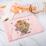 Borsa per il trucco in tela con cerniera e nome Festa della sposa Regalo per la festa della mamma per la nonna