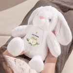 Peluche Lapin Personnalisée avec Nom Cadeau Anniversaire Baptême pour Bébé Enfant