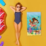 Personalisierte Marine Tauchen Super saugfähige schnell trocknende weiche Handtuch mit Namen Strand Accessoire Sommerurlaub Geburtstag Geschenk für Kind