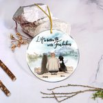 Personalized Life is Better with Fur Baby Round Acrylic Hanging Ornament Christmas Birthday Gift for Dog Lover